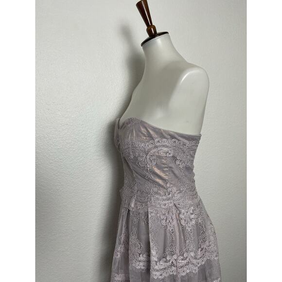 Cachet Dress Midi Strapless Embroidered Cocktail - Picture 6 of 12